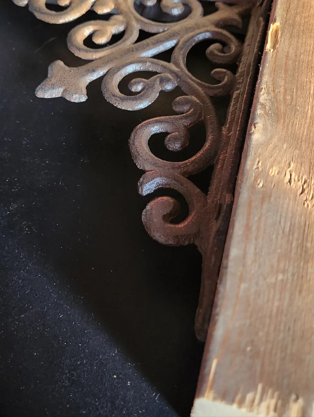 Old Wood and Wrought Iron Corner Pieces